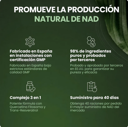 ARUNA CELL ENERGY| NAD+ Recupera tu Energía, tu Piel y tu Vitalidad desde el interior Pack 1+1 De Regalo